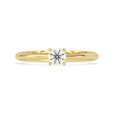 OctaPearl Classic Round Lab Grown Diamond Minimalist Solitaire Engagement Ring