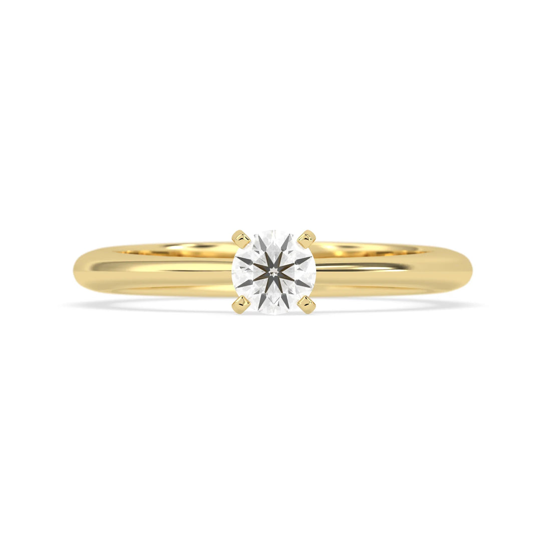 OctaPearl Classic Round Lab Grown Diamond Minimalist Solitaire Engagement Ring