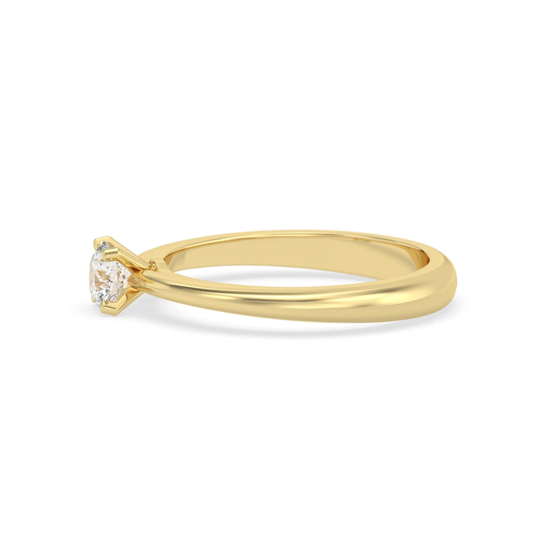 OctaPearl Classic Round Lab Grown Diamond Minimalist Solitaire Engagement Ring