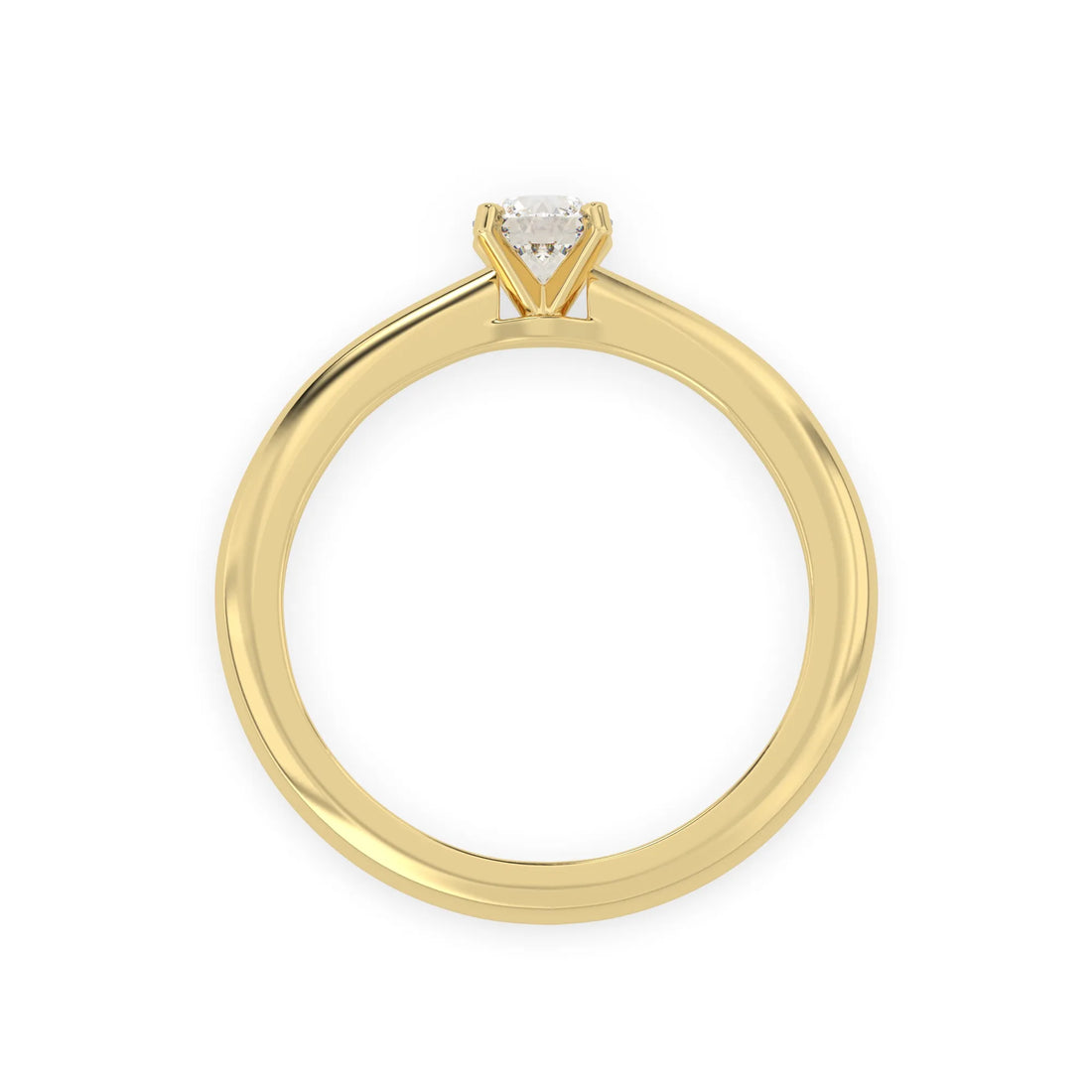 OctaPearl Classic Round Lab Grown Diamond Minimalist Solitaire Engagement Ring