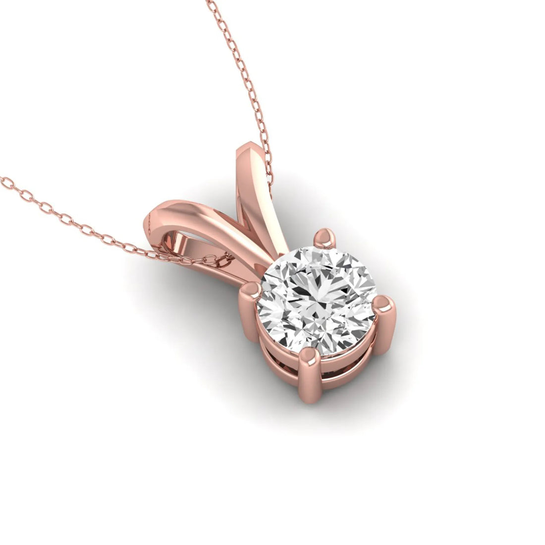 OctaPearl Classic Round Solitaire Pendant Necklace for Women