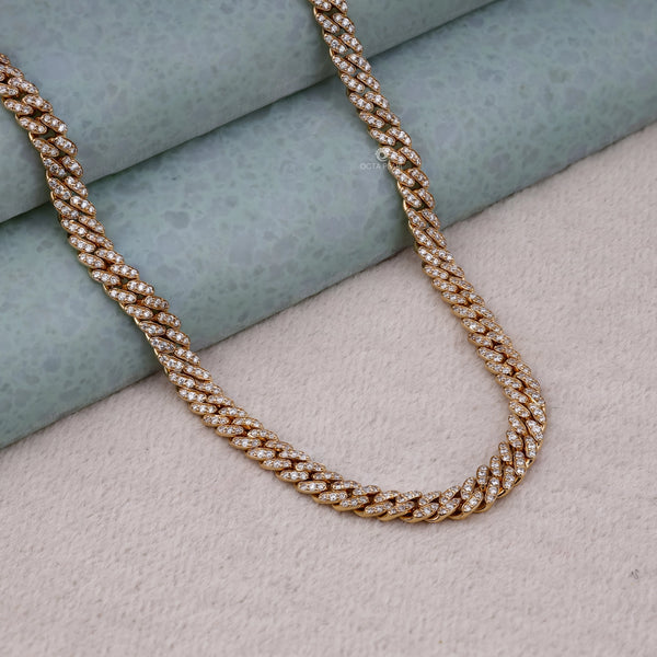 Cuban Link Moissanite Necklace With Pavé Clasp | OctaPearl
