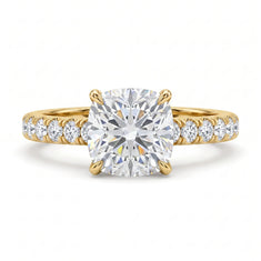 OctaPearl 1 ct Cushion Accent Lab Grown Diamond Engagement Ring