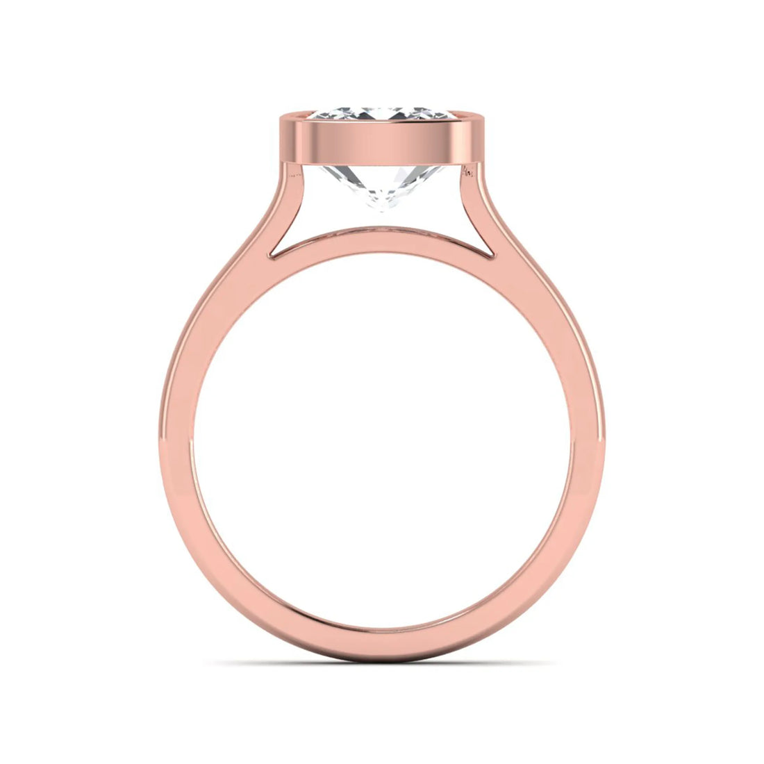 OctaPearl Cushion Bezel Set Lab Grown Diamond Solitaire Ring