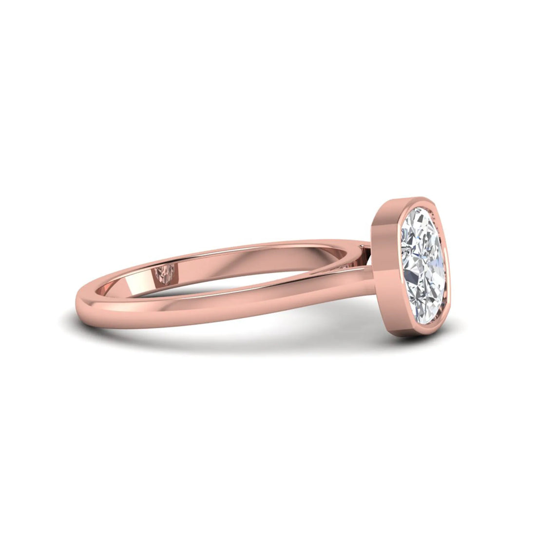 OctaPearl Cushion Bezel Set Lab Grown Diamond Solitaire Ring