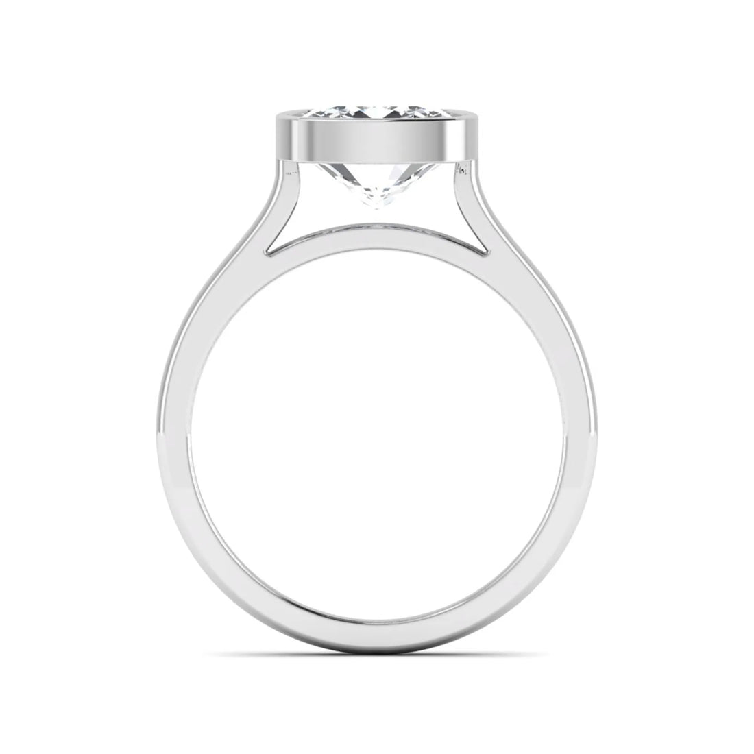 OctaPearl Cushion Bezel Set Lab Grown Diamond Solitaire Ring