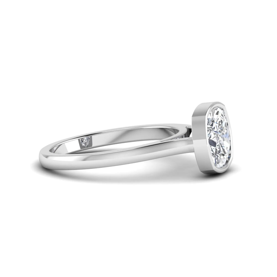OctaPearl Cushion Bezel Set Lab Grown Diamond Solitaire Ring