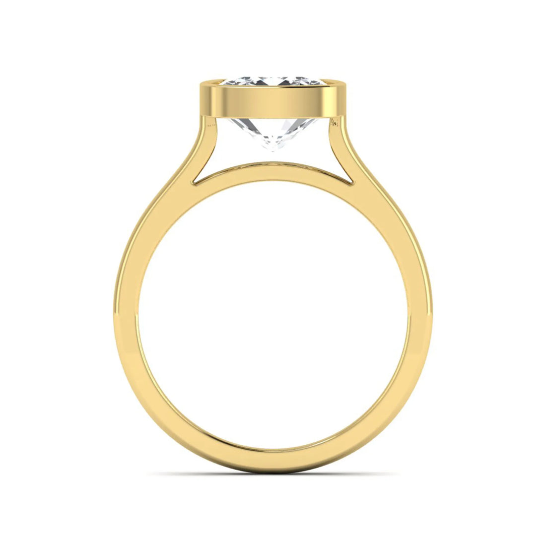 OctaPearl Cushion Bezel Set Lab Grown Diamond Solitaire Ring