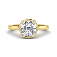 OctaPearl Cushion Bezel Set Lab Grown Diamond Solitaire Ring