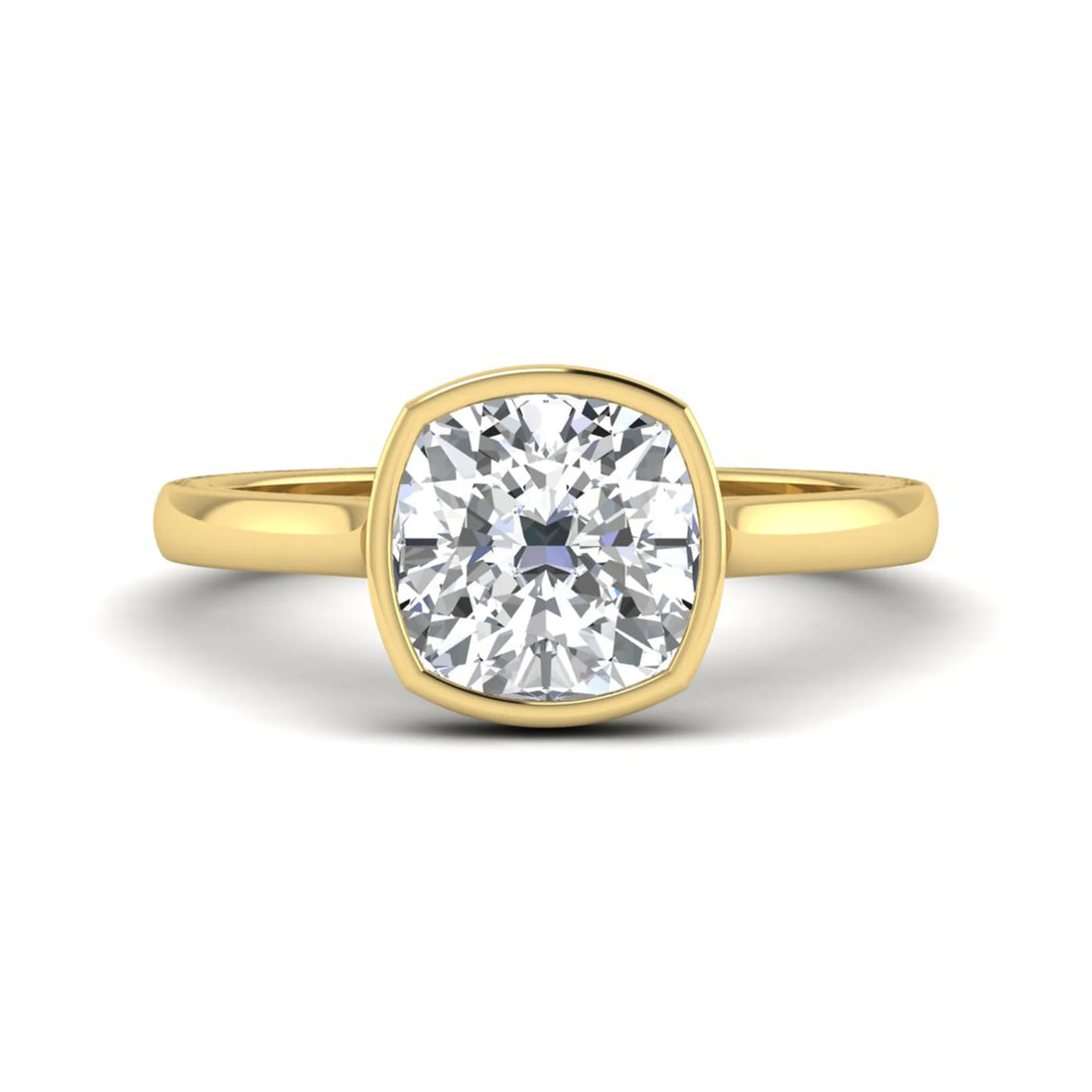 OctaPearl Cushion Bezel Set Lab Grown Diamond Solitaire Ring