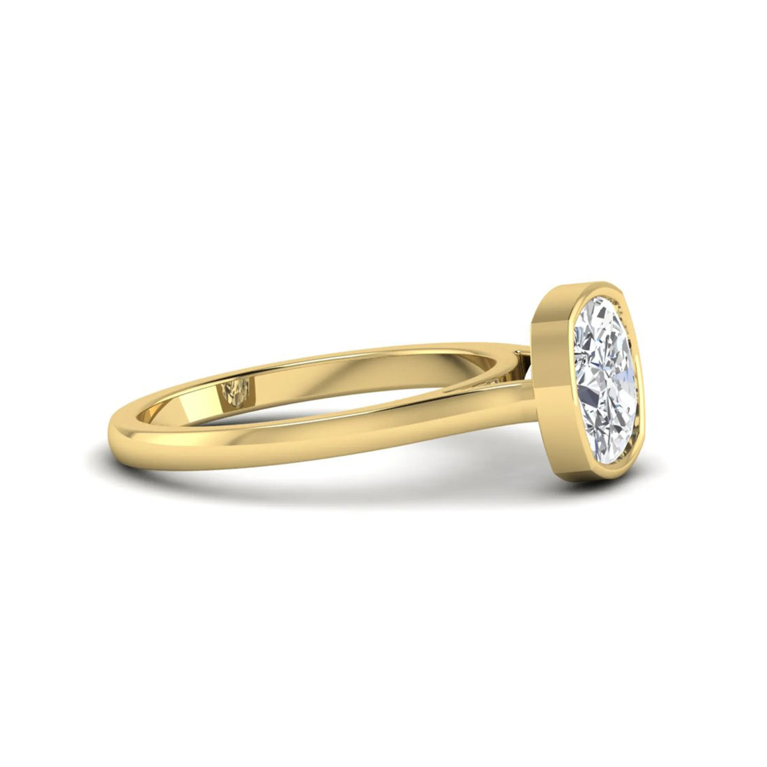 OctaPearl Cushion Bezel Set Lab Grown Diamond Solitaire Ring