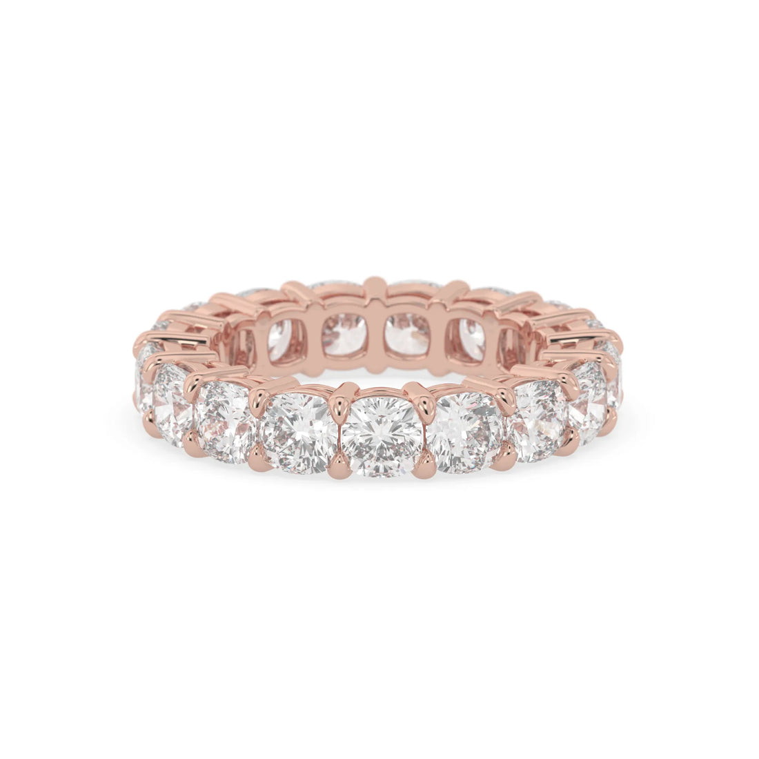 OctaPearl Cushion Cut Lab Grown Diamond Full Eternity Wedding Band