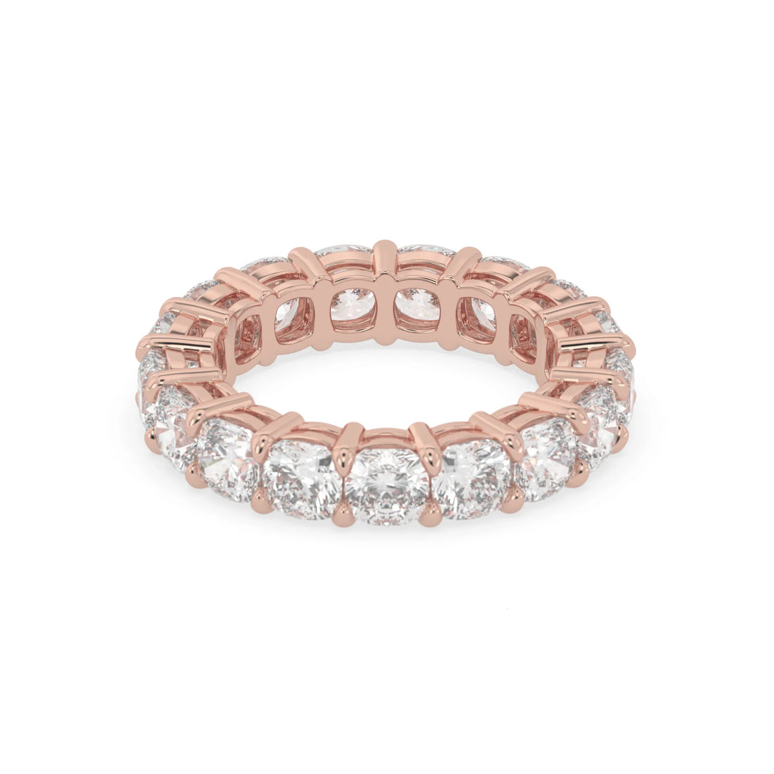 OctaPearl Cushion Cut Lab Grown Diamond Full Eternity Wedding Band
