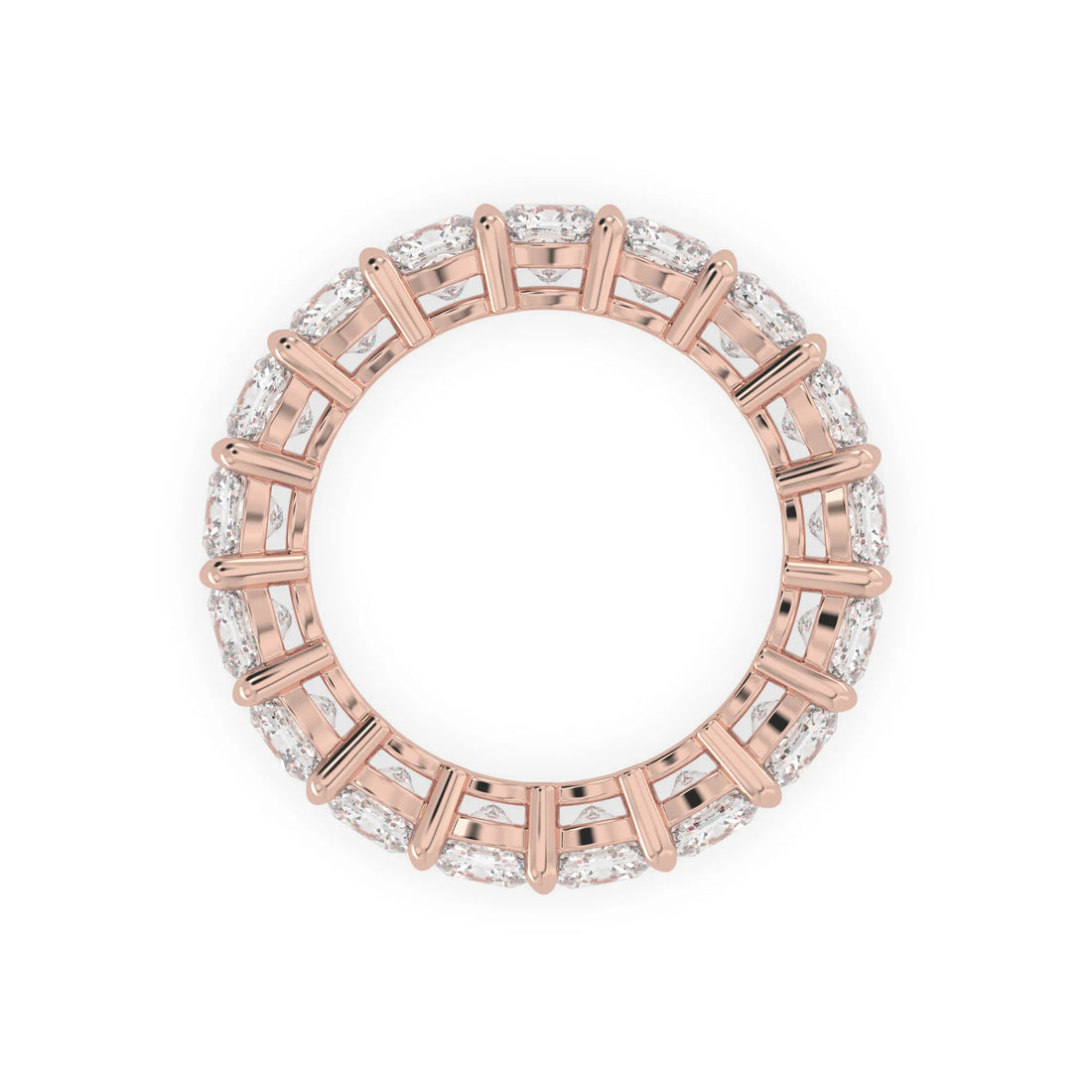 OctaPearl Cushion Cut Lab Grown Diamond Full Eternity Wedding Band