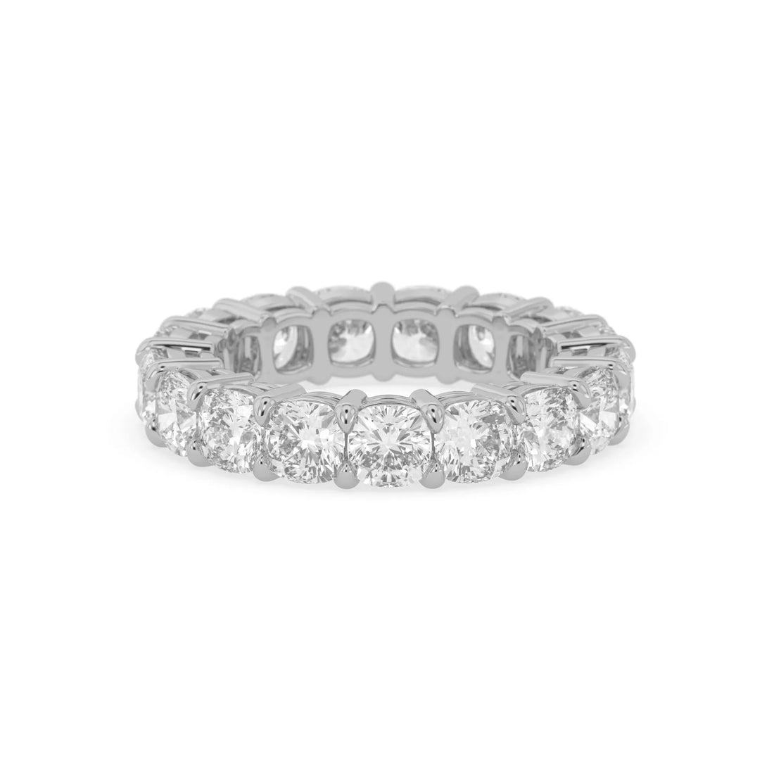 OctaPearl Cushion Cut Lab Grown Diamond Full Eternity Wedding Band