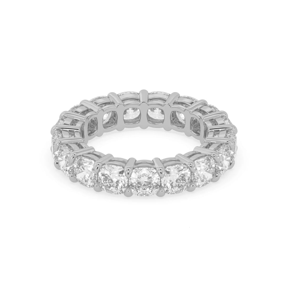 OctaPearl Cushion Cut Lab Grown Diamond Full Eternity Wedding Band