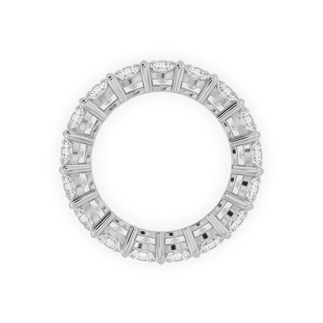 OctaPearl Cushion Cut Lab Grown Diamond Full Eternity Wedding Band