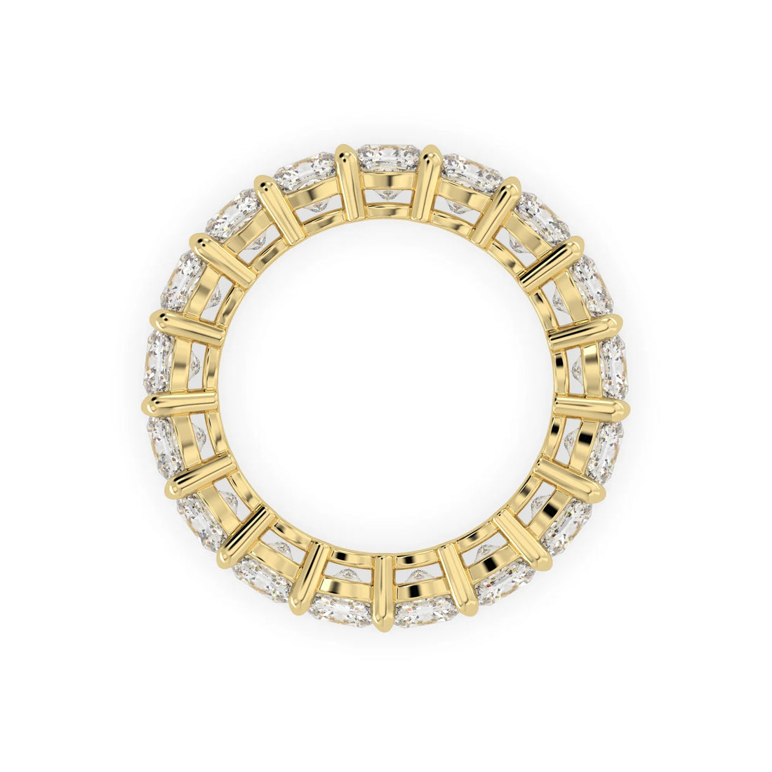 OctaPearl Cushion Cut Lab Grown Diamond Full Eternity Wedding Band