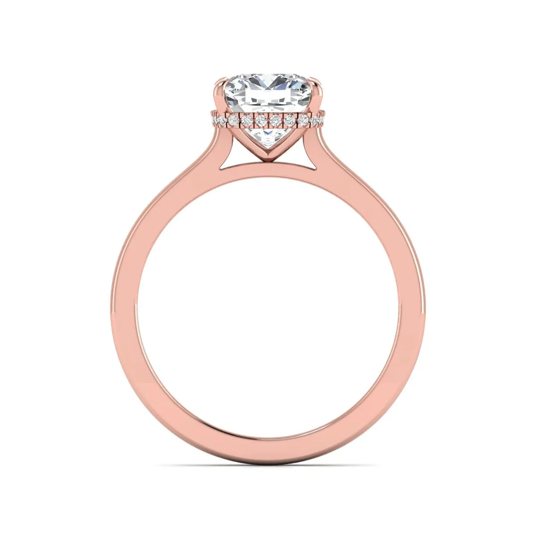 OctaPearl 1.5 ct Cushion Cut Hidden Halo Solitaire Lab Grown Diamond Engagement Ring