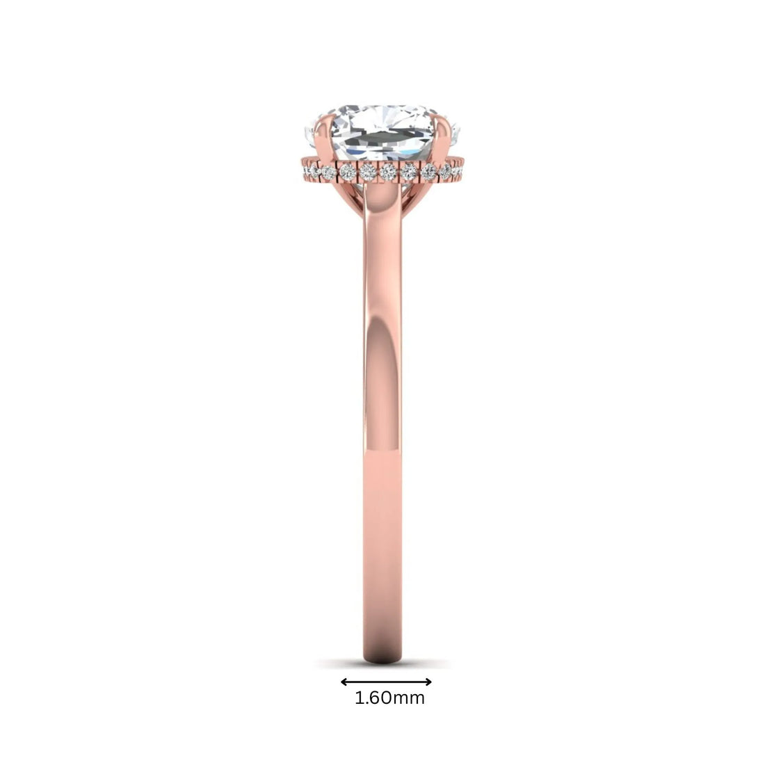 OctaPearl 1.5 ct Cushion Cut Hidden Halo Solitaire Lab Grown Diamond Engagement Ring