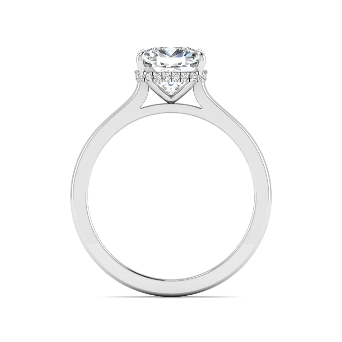 OctaPearl 1.5 ct Cushion Cut Hidden Halo Solitaire Lab Grown Diamond Engagement Ring