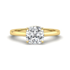 OctaPearl 1.5 ct Cushion Cut Hidden Halo Solitaire Lab Grown Diamond Engagement Ring