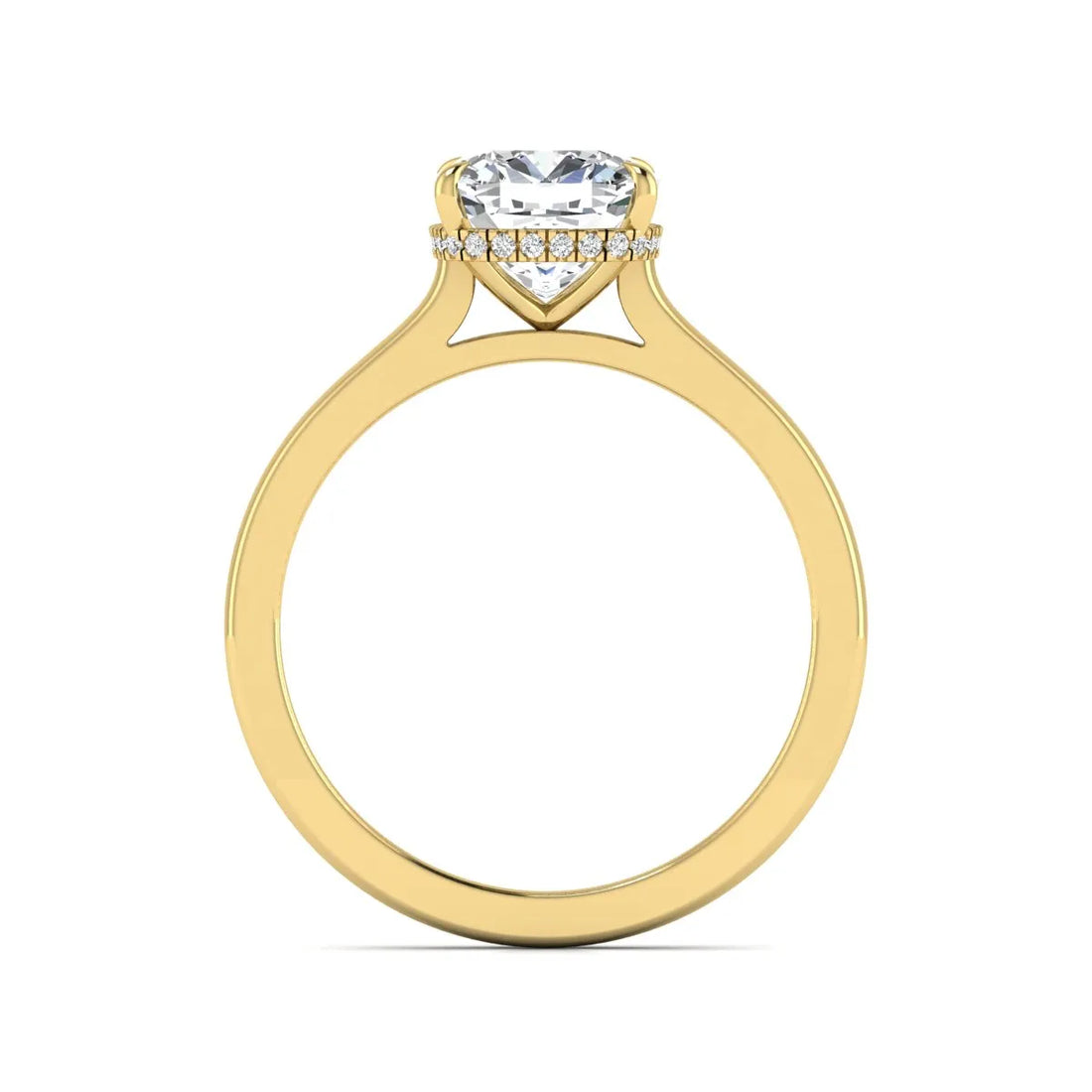 OctaPearl 1.5 ct Cushion Cut Hidden Halo Solitaire Lab Grown Diamond Engagement Ring