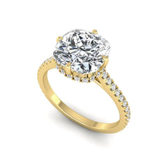 OctaPearl 3 ct Cushion Cut Lab Grown Diamond Hidden Halo Engagement Ring - alternate view