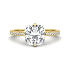 OctaPearl 3 ct Cushion Cut Lab Grown Diamond Hidden Halo Engagement Ring