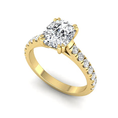 OctaPearl 3 ct Cushion Cut Lab Grown Diamond Solitaire Accent Engagement Ring - alternate view