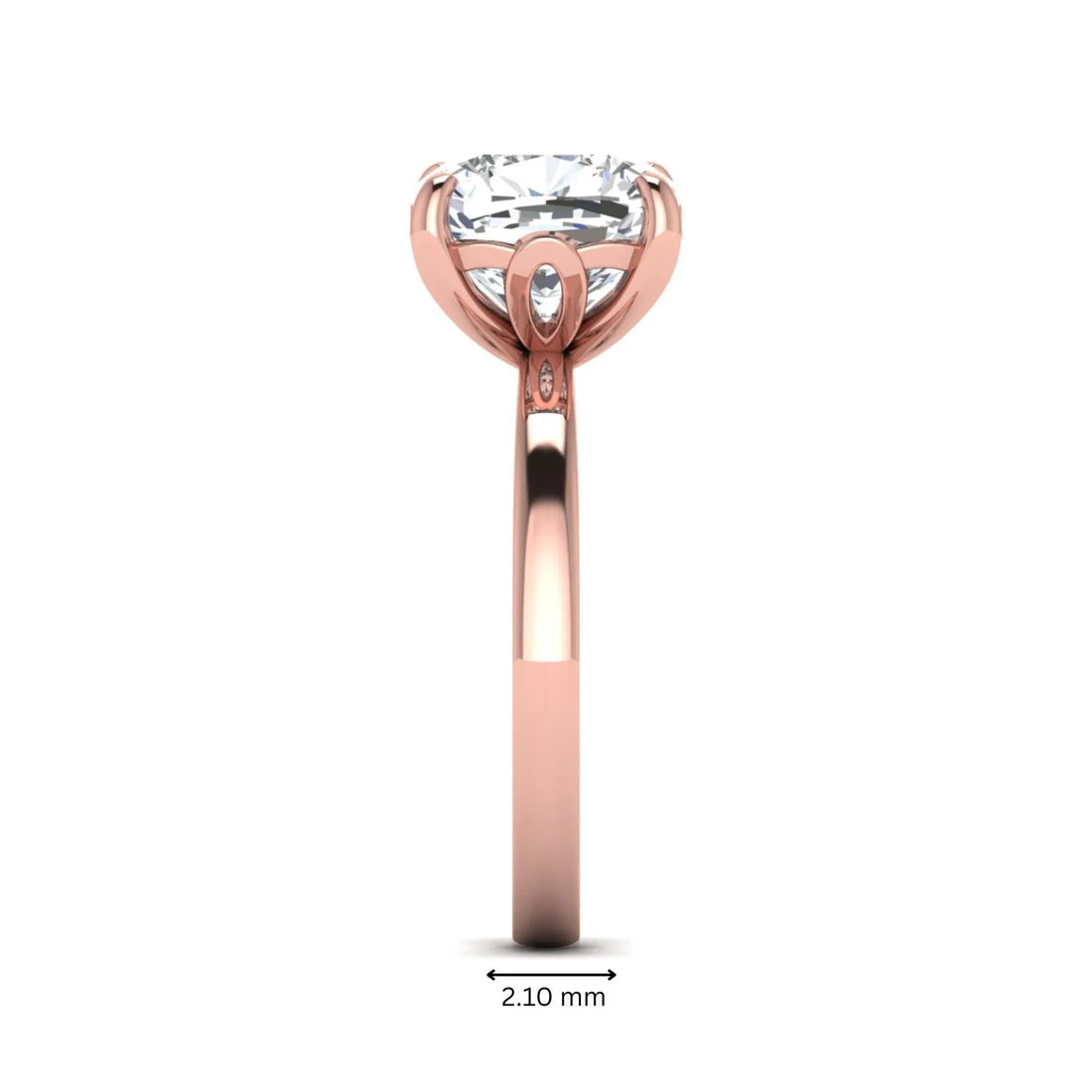 OctaPearl 3.5 ct Cushion Cut Lab Grown Diamond Solitaire Engagement Ring