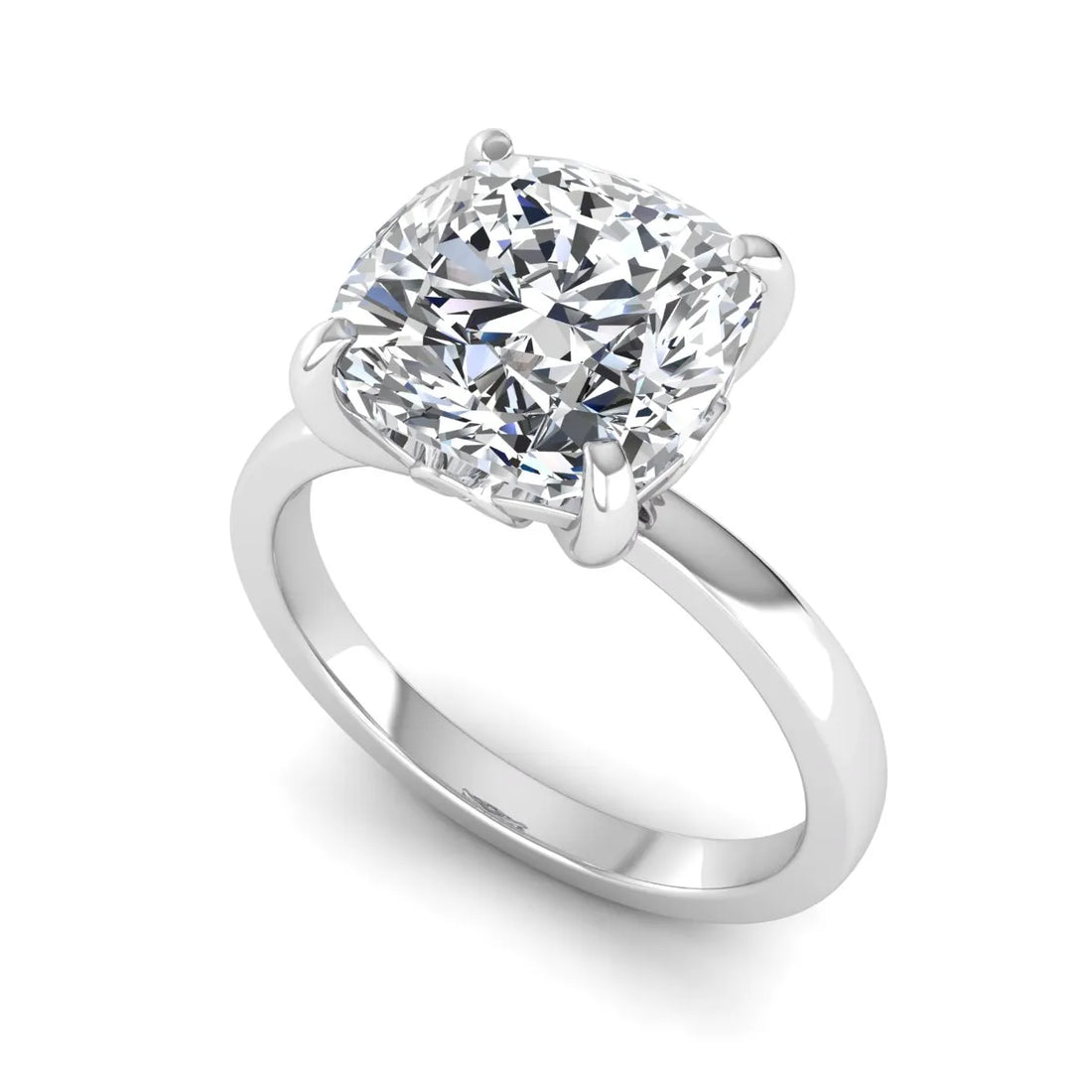 OctaPearl 3.5 ct Cushion Cut Lab Grown Diamond Solitaire Engagement Ring