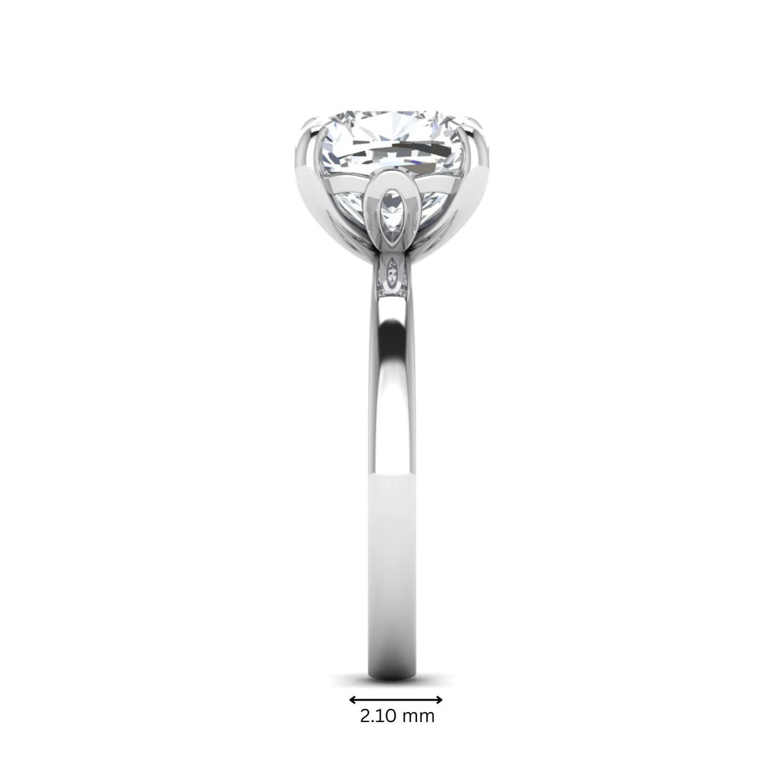 OctaPearl 3.5 ct Cushion Cut Lab Grown Diamond Solitaire Engagement Ring