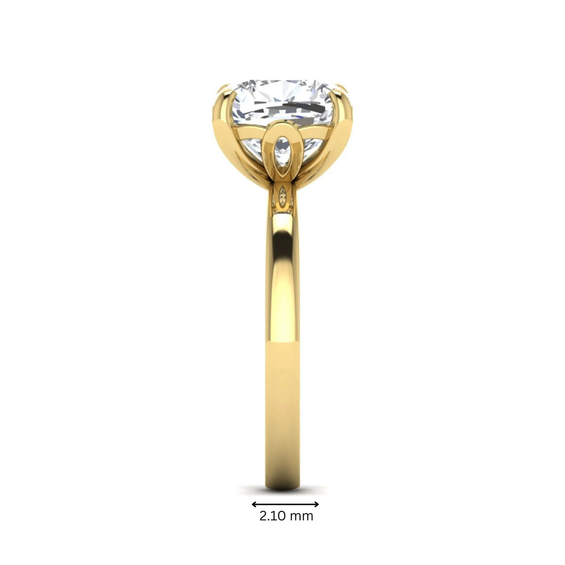 OctaPearl 3.5 ct Cushion Cut Lab Grown Diamond Solitaire Engagement Ring