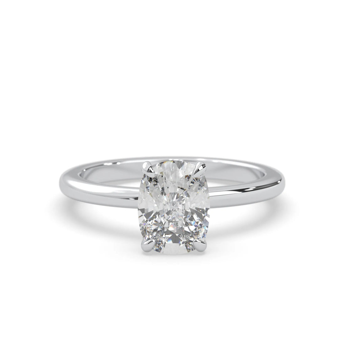 OctaPearl Cushion Cut Solitaire Lab Grown Diamond Engagement Ring - White Gold