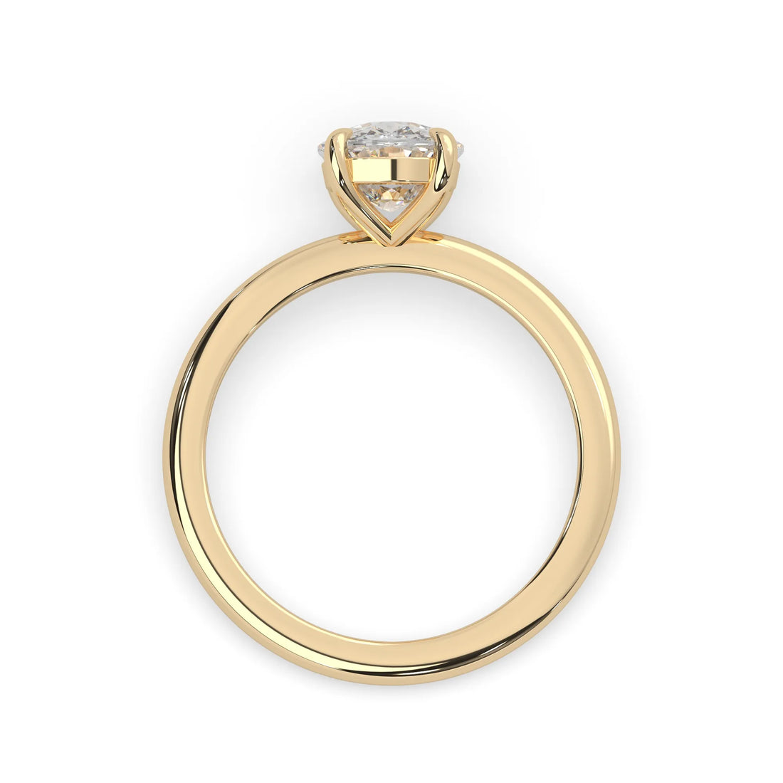 OctaPearl Cushion Cut Solitaire Lab Grown Diamond Engagement Ring - Yellow Gold