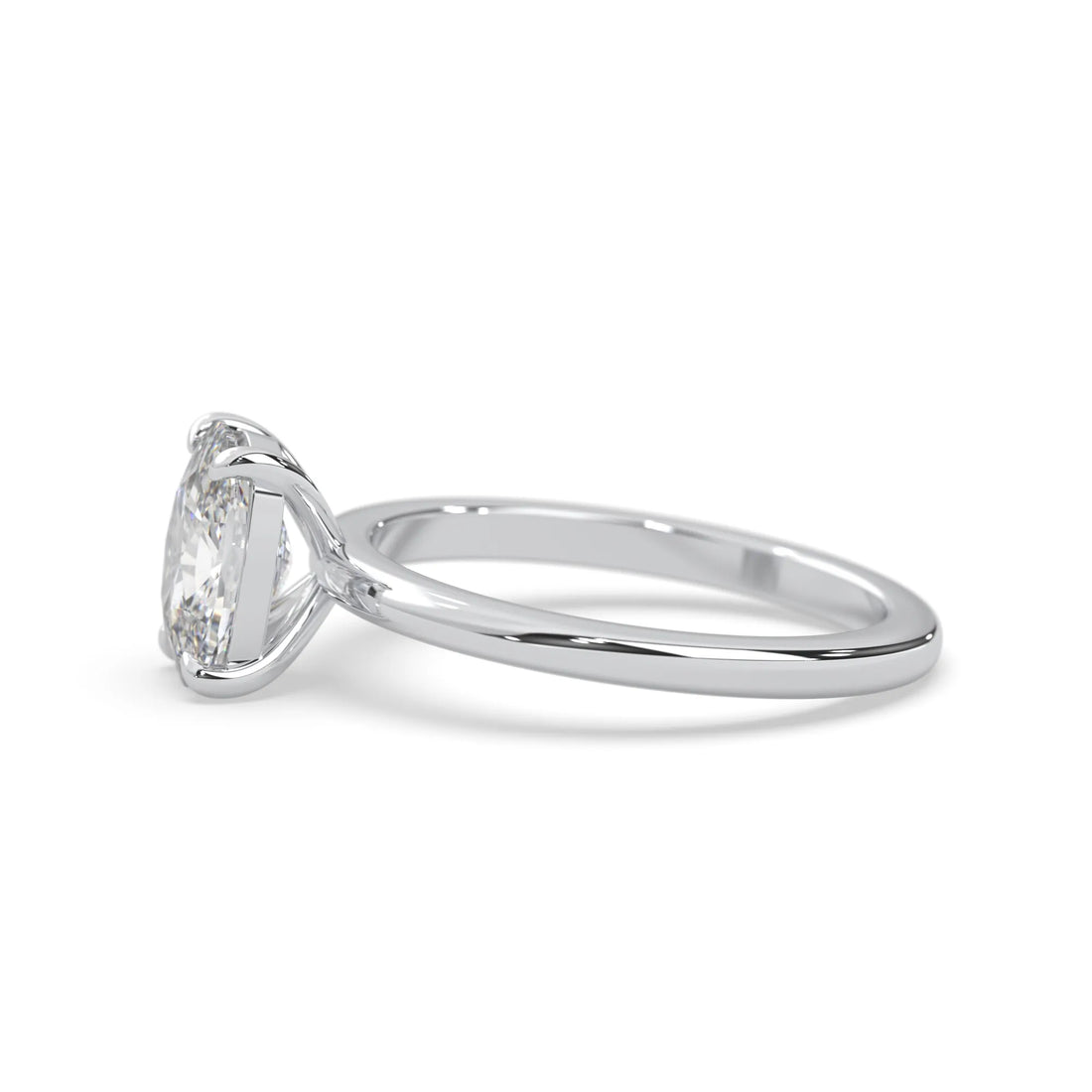 OctaPearl Cushion Cut Solitaire Lab Grown Diamond Engagement Ring - White Gold