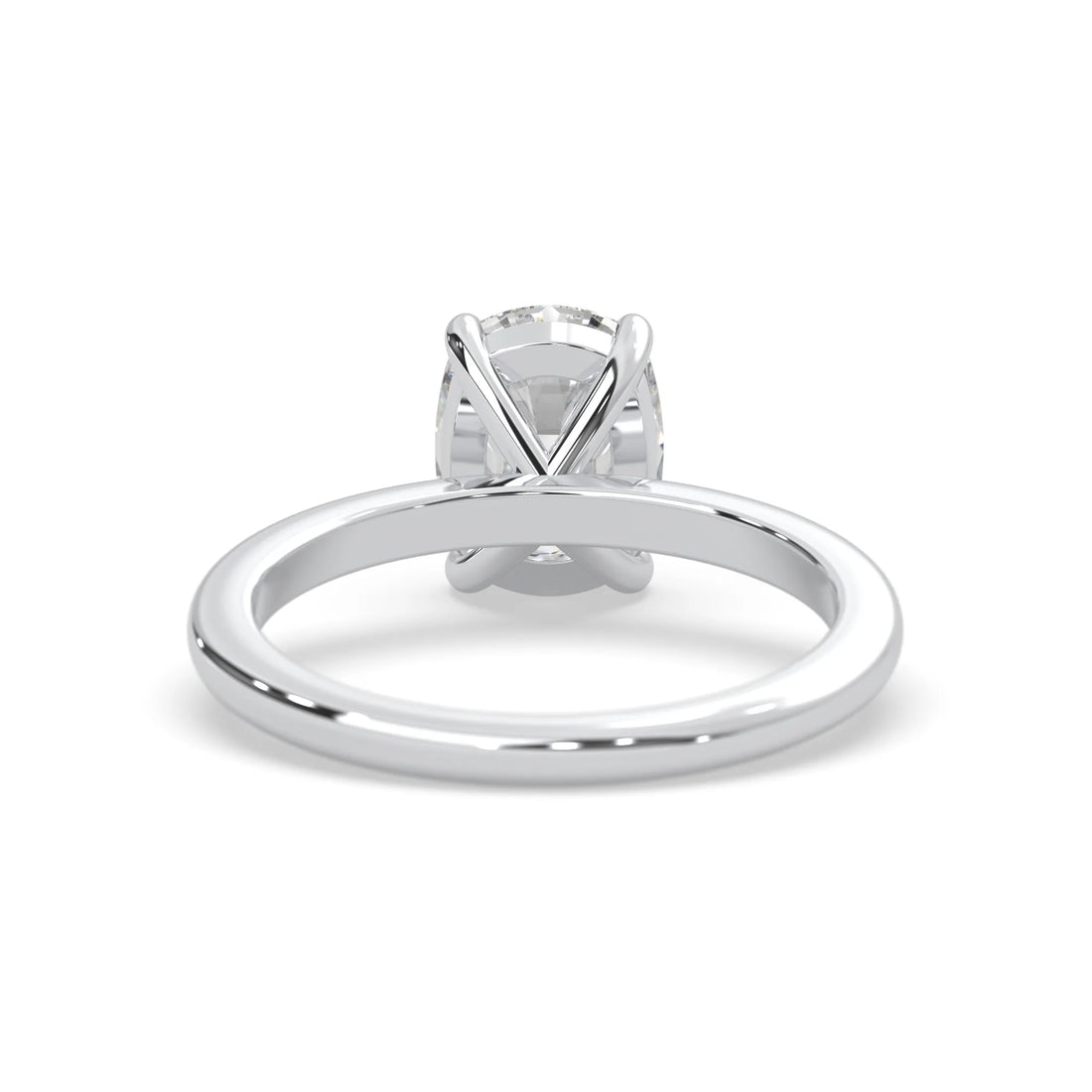 OctaPearl Cushion Cut Solitaire Lab Grown Diamond Engagement Ring - White Gold