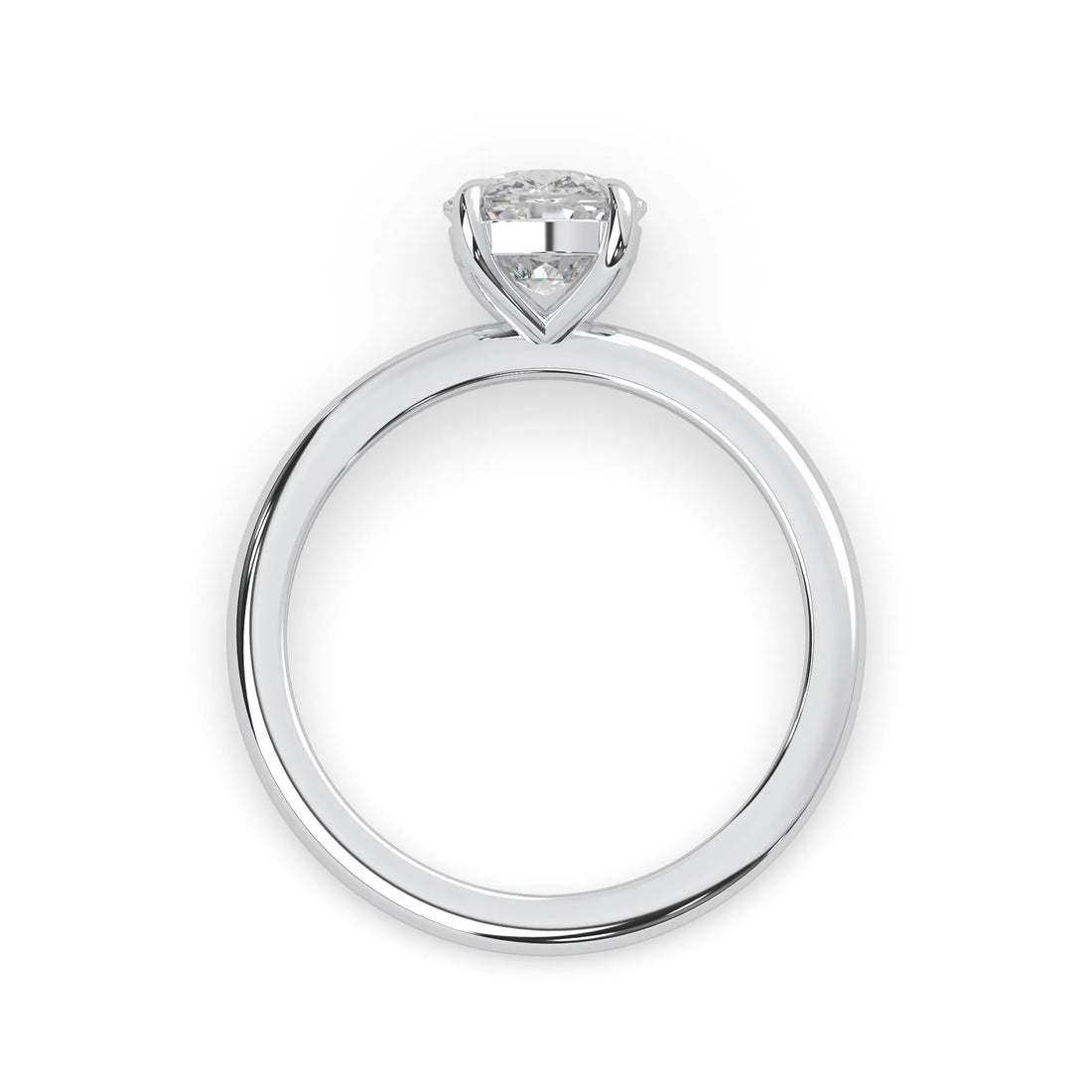 OctaPearl Cushion Cut Solitaire Lab Grown Diamond Engagement Ring - White Gold