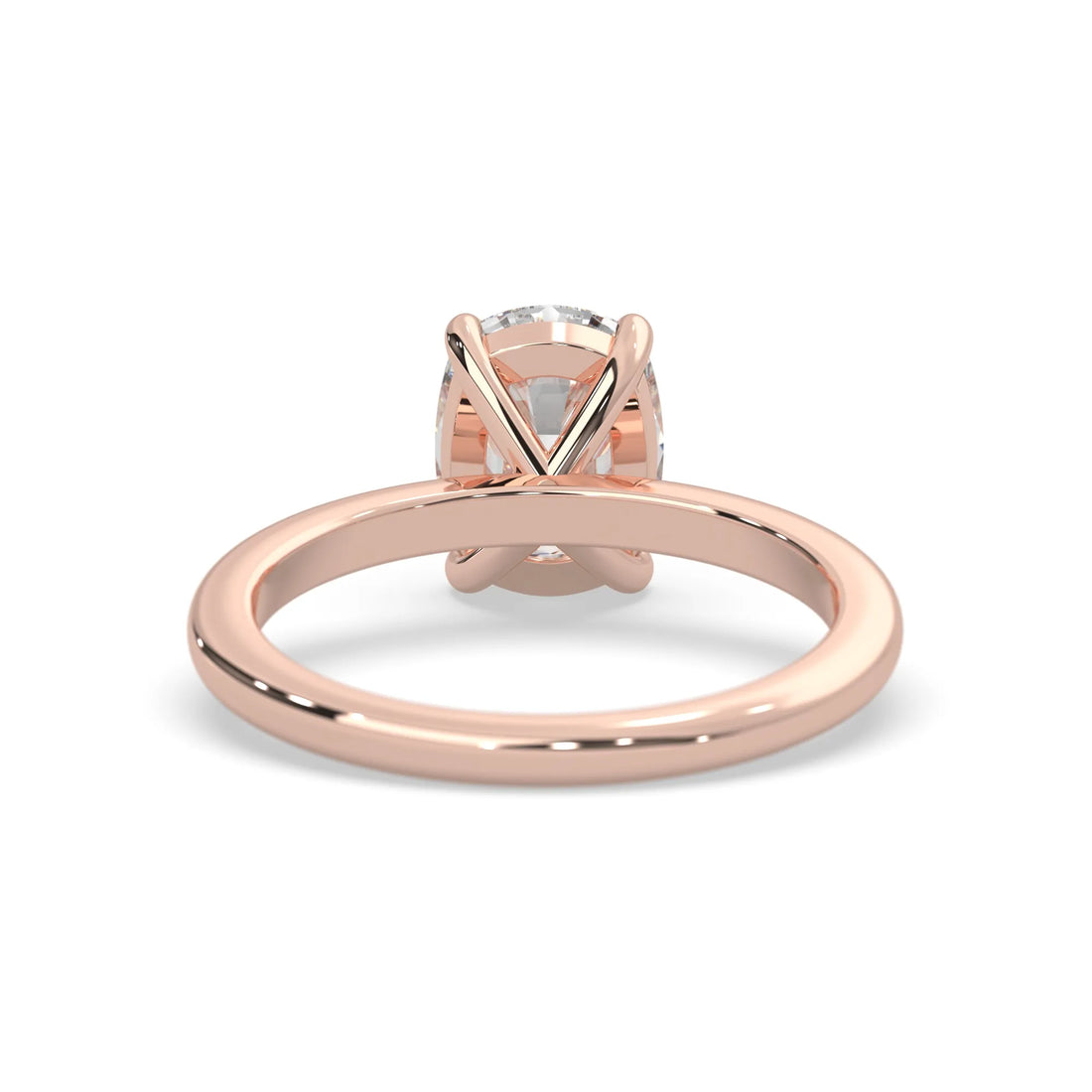 OctaPearl Cushion Cut Solitaire Lab Grown Diamond Engagement Ring - Rose Gold