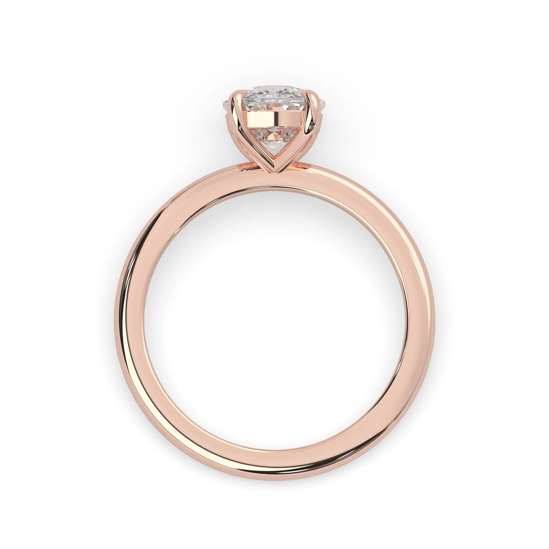 OctaPearl Cushion Cut Solitaire Lab Grown Diamond Engagement Ring - Rose Gold