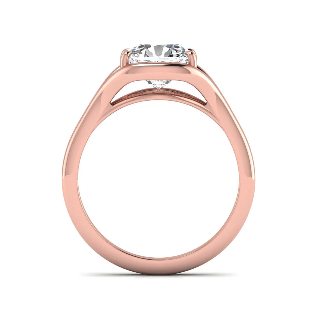 OctaPearl 1.5 ct Cushion Cut Split Shank Solitaire Lab Grown Diamond Engagement Ring
