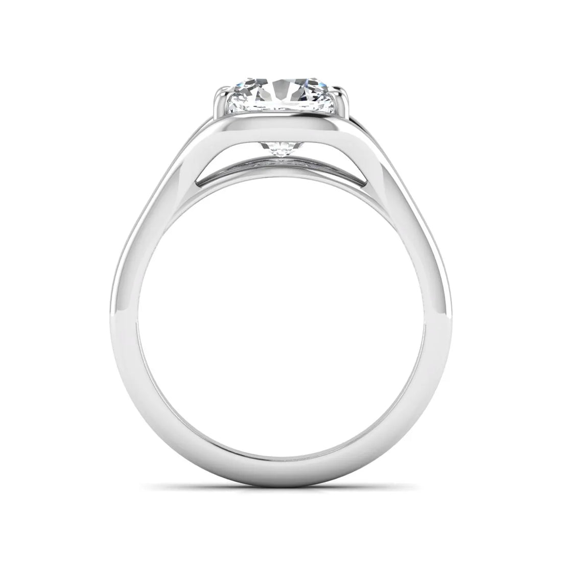 OctaPearl 1.5 ct Cushion Cut Split Shank Solitaire Lab Grown Diamond Engagement Ring