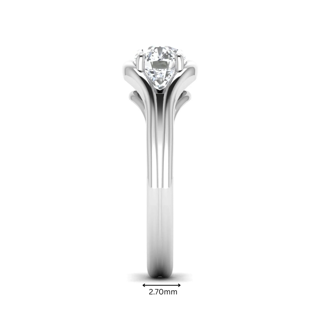 OctaPearl 1.5 ct Cushion Cut Split Shank Solitaire Lab Grown Diamond Engagement Ring