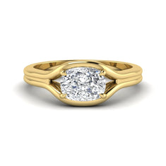 OctaPearl 1.5 ct Cushion Cut Split Shank Solitaire Lab Grown Diamond Engagement Ring