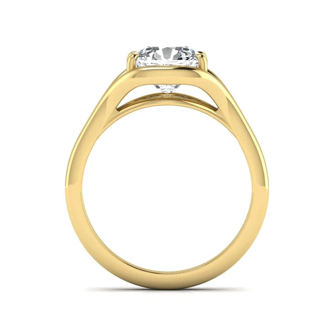 OctaPearl 1.5 ct Cushion Cut Split Shank Solitaire Lab Grown Diamond Engagement Ring