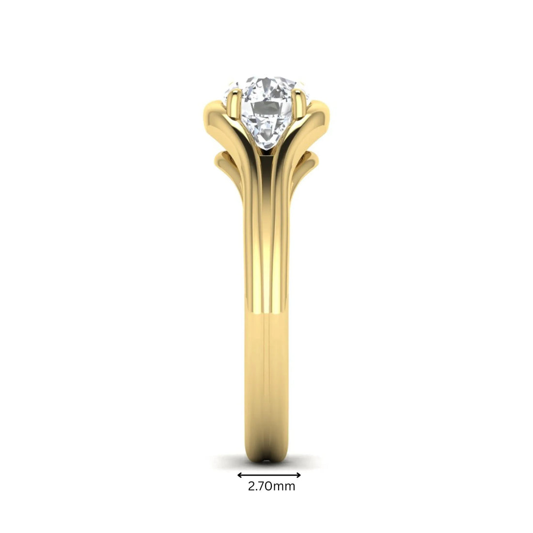 OctaPearl 1.5 ct Cushion Cut Split Shank Solitaire Lab Grown Diamond Engagement Ring