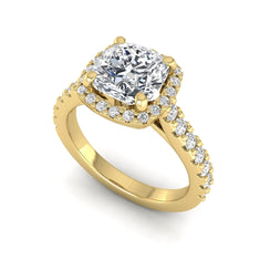 OctaPearl 1.5 ct Cushion Halo Lab Grown Diamond Engagement Ring - alternate view