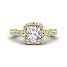 OctaPearl 1.5 ct Cushion Halo Lab Grown Diamond Engagement Ring