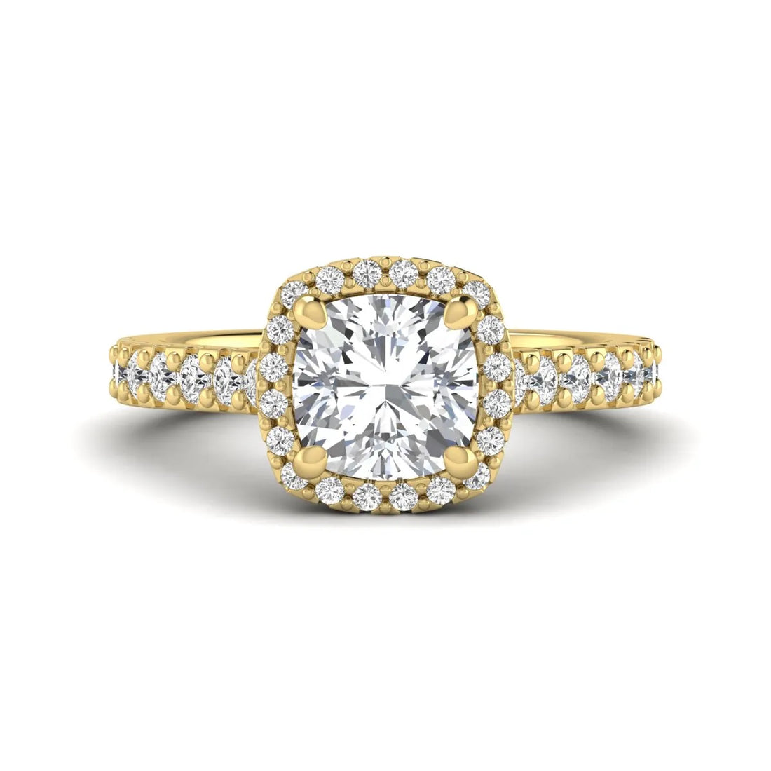 OctaPearl 1.5 ct Cushion Halo Lab Grown Diamond Engagement Ring